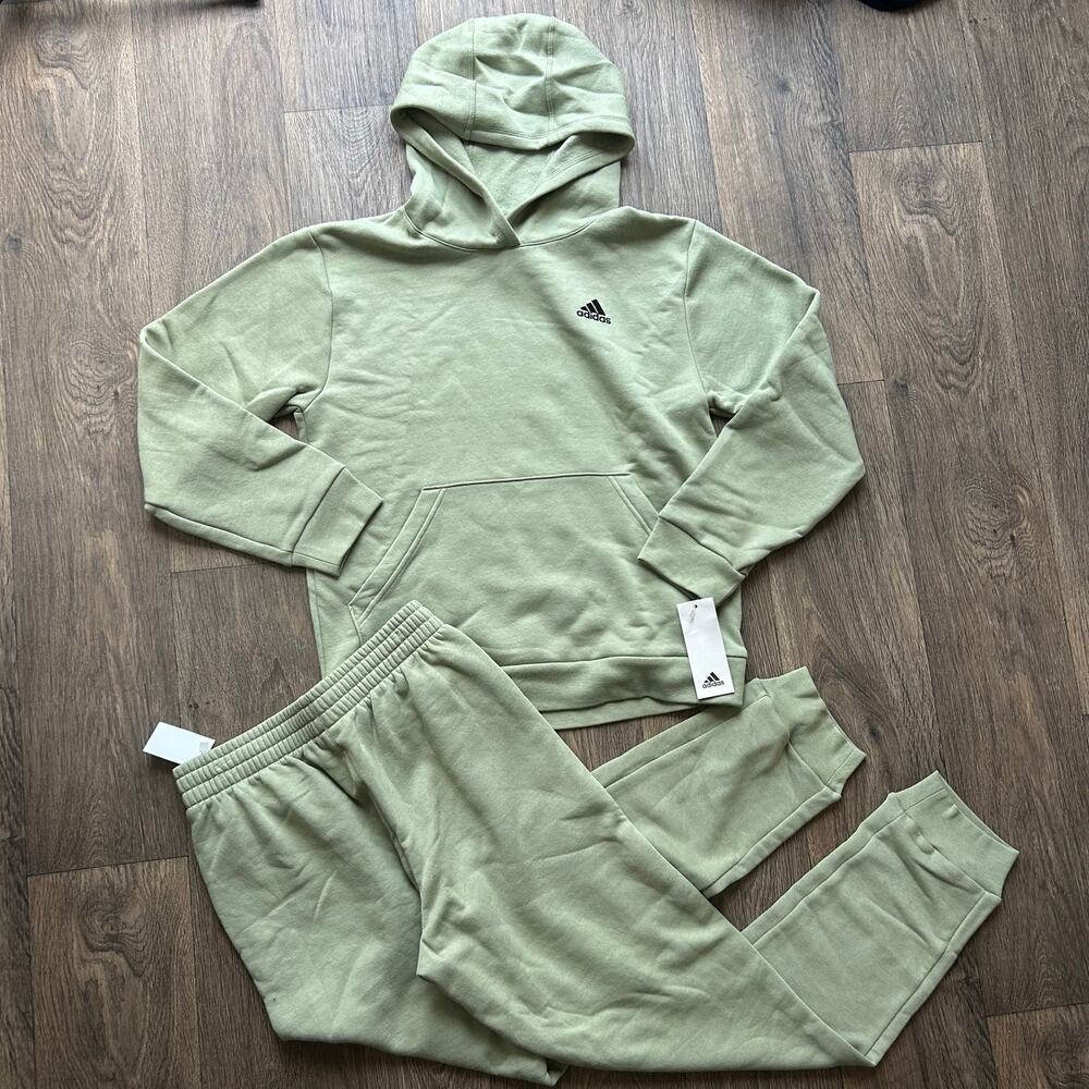 Adidas Unisex Sage Green Sweatsuit Set Size Large